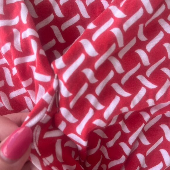 Sade New York Red Orange Wrap Fit and Flare Vneck Dress Size 4 - Picture 9 of 11